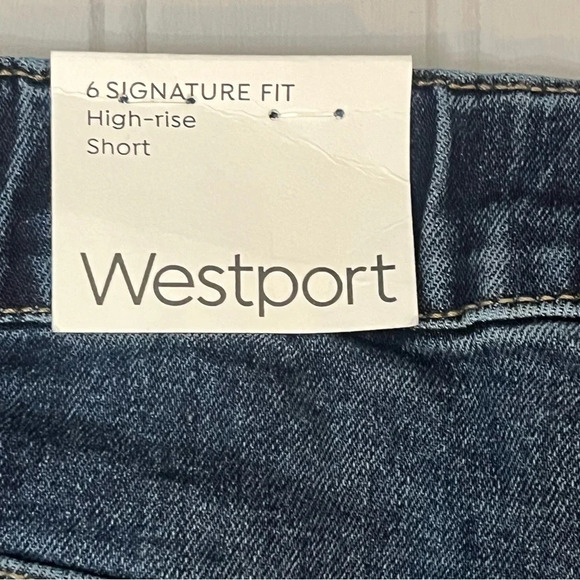 Westport Womens High Rise‎ Denim Jean Short Stretch Signature Fit Cuffed NWT 6 - Picture 6 of 11